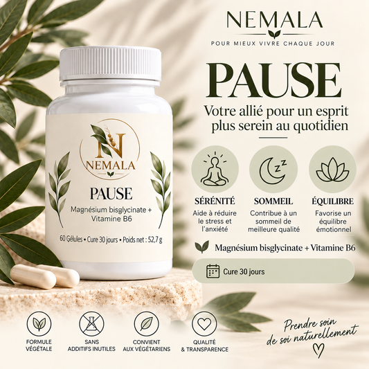 NEMALA PAUSE – Magnésium Bisglycinate + Vitamine B6